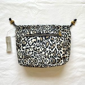 Chico’s Leopard Print Accessory Bag Makeup Bag with 7 Compartments
